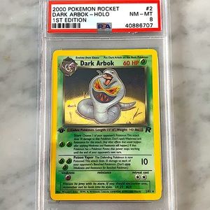 2000 Rocket Dark Arbok Holo 1st Edition PSA8 #2